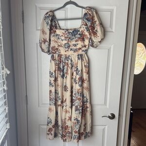Abercrombie & Fitch Floral Puff Sleeve Dress